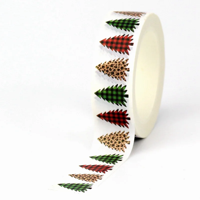 NEW 1PC Decorative Christmas Patterns Washi Tape Set DIY Scrapbooking Journaling Adhesive Masking Tape Cute Stationery 2
