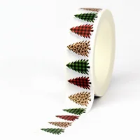 NEW 1PC Decorative Christmas Patterns Washi Tape Set DIY Scrapbooking Journaling Adhesive Masking Tape Cute Stationery 2