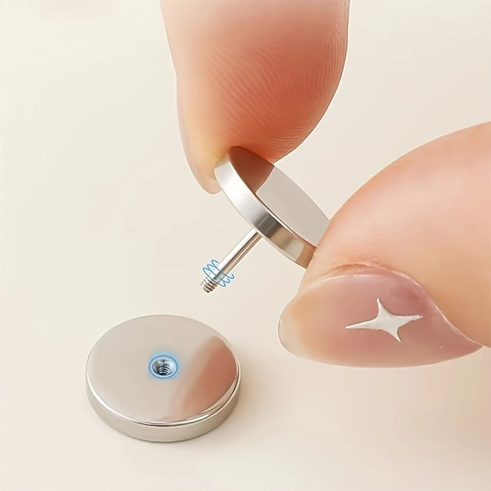 DIY Clothing Spiral Fastener 4Pcs Stainless Steel Seamless Buckle Clip Fixing Buttons