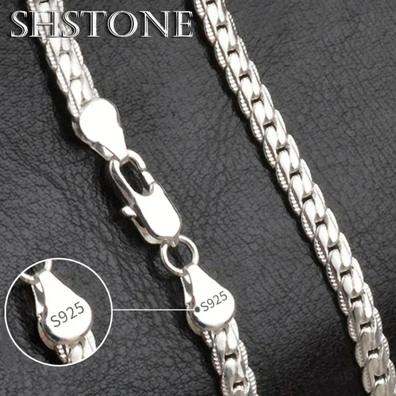 18K Gold Sterling Silver 6mm Sideways Necklace - Elegant Fashion Jewelry for Weddings and Engagements