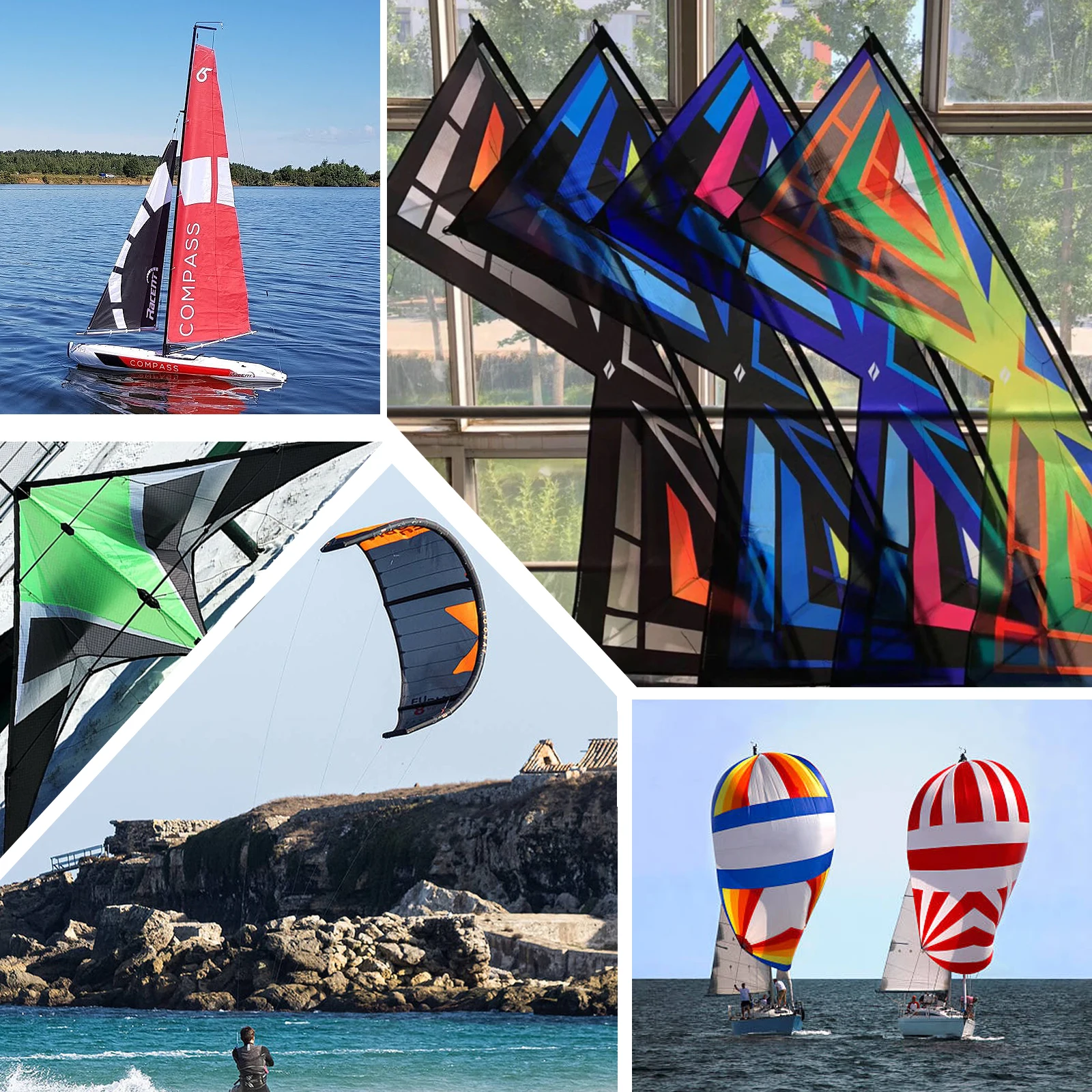 1m Icarex Ripstop Fabric 35g/m² Ultralight PC31 Polyester Spinnaker Fabric Kitesurfing Stunt Kite RC Sailboats Repair&Make 6