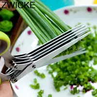 Chopped green onion, cut seaweed, cut cooking tools, multi-function stainless steel kitchen scissors with 3/5 layers 1