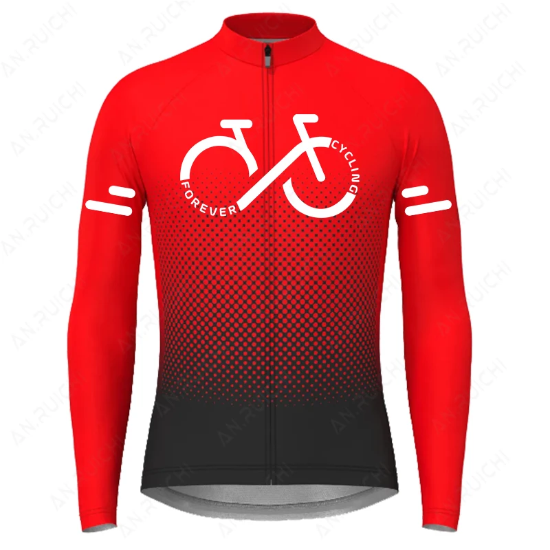 ウェア cycling long shirt Gradient Color Series Cycling Jersey 2023 Summer Men's Long