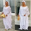 Lace Hollow African Dresses for Women African Clothes 2025 Dashiki Taditional Boubou Arabic Robe Abaya Kaftan Femme Musulmane
