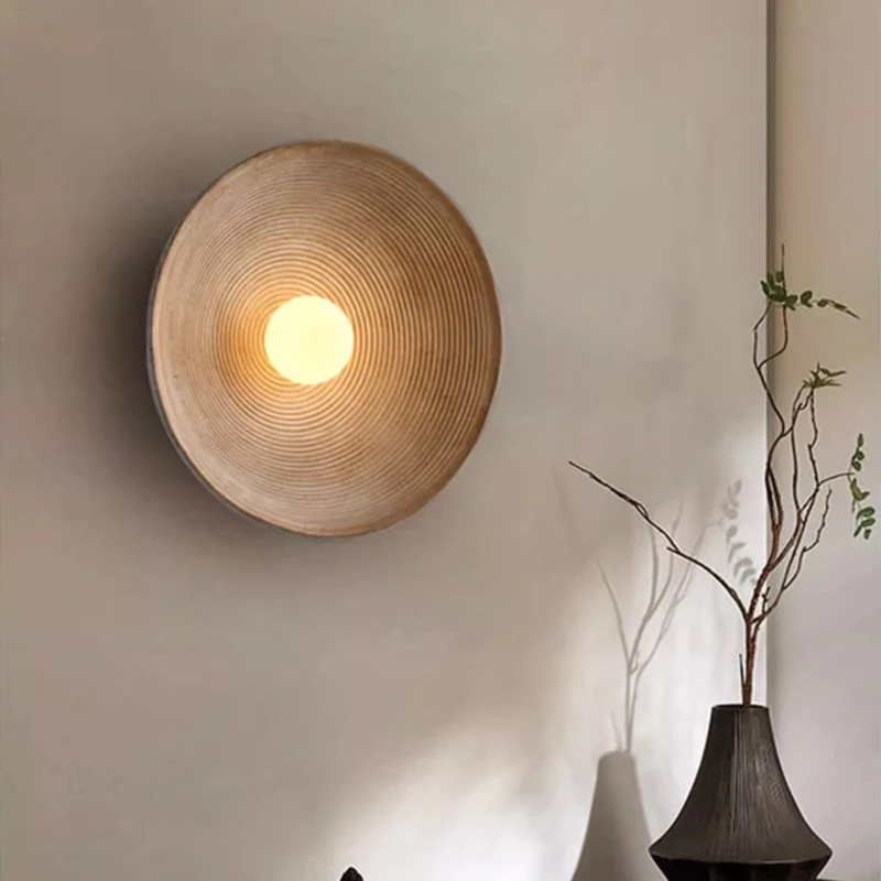 

FSS Wabi-sabi style Round Glass LED Lights Wall Lamp Combination For Living Room TV Background Bedside Corridor Aisle