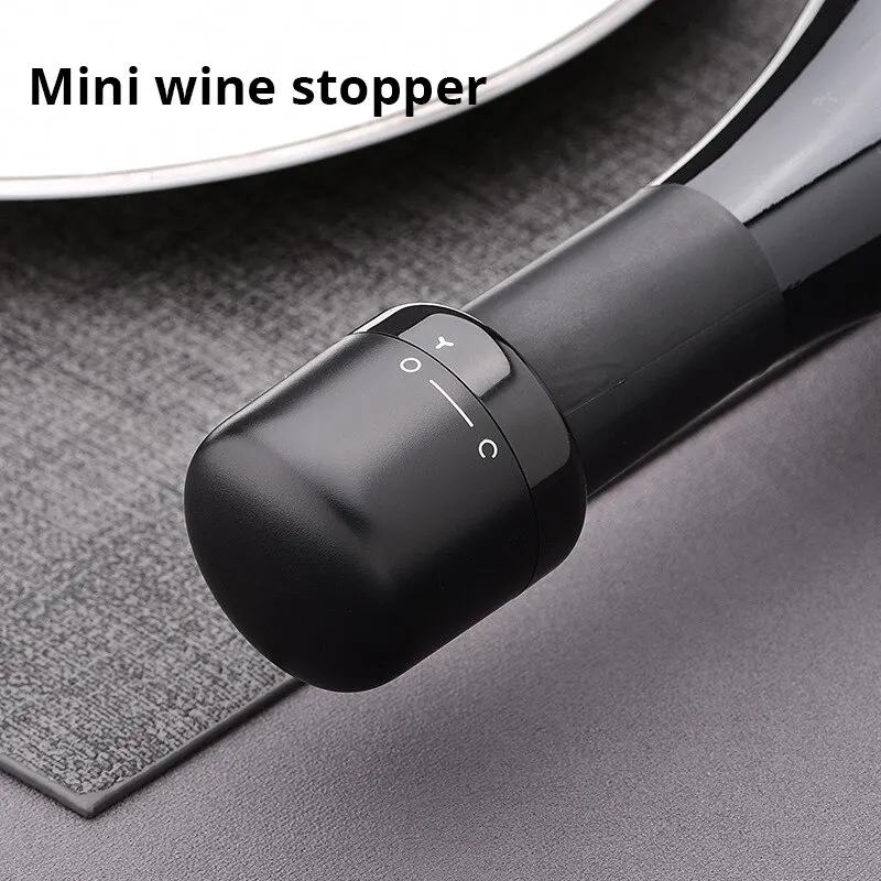 Black Vacuum Red Wine Bottle Cap Stopper Silicone Sealed Vacuum Retain Freshness Wine Plug Bar Kitchen Tools Bottle Stopper 2pcs
