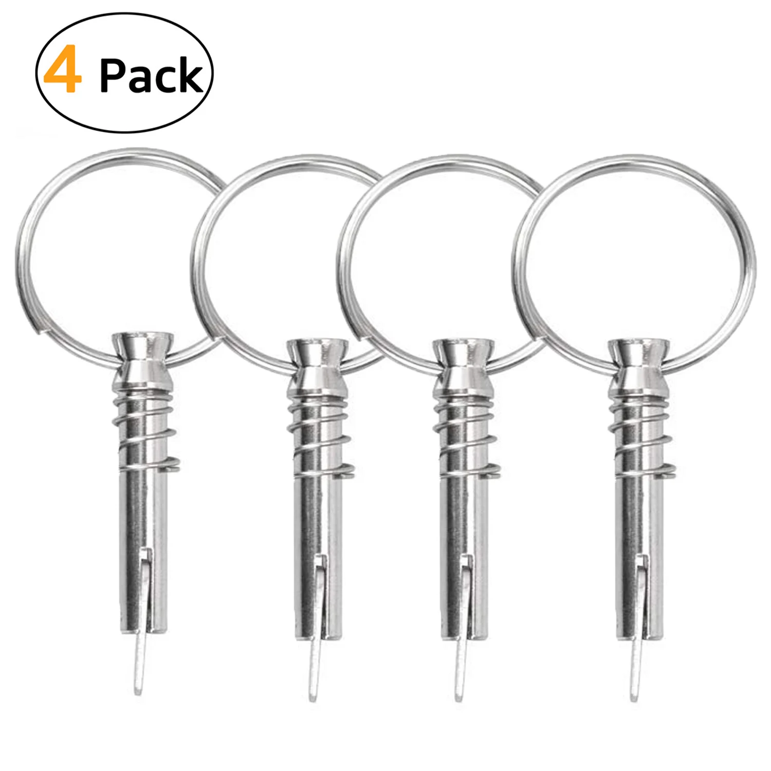 Quick Release Pin, Bimini Top Pin  With Ring, Diameter 1/4 Inch, Bimini Top Deck Hinge Marine Hardware  (4 or 10 Pcs) 3 pack tactical belt military riggers belts for men heavy duty quick release metal buckle with extra molle key ring holder gears