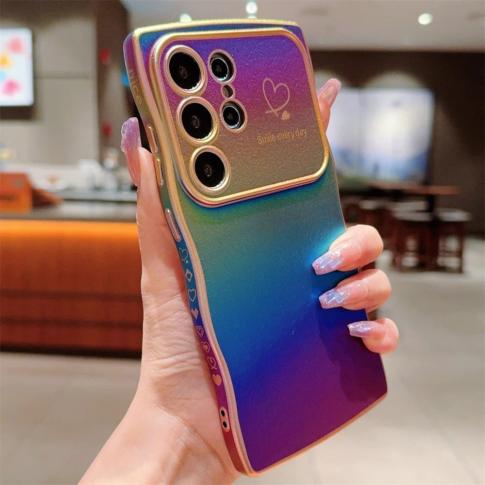 Shockproof Phone Case With Glitter Heart Design For Samsung_voghion.com