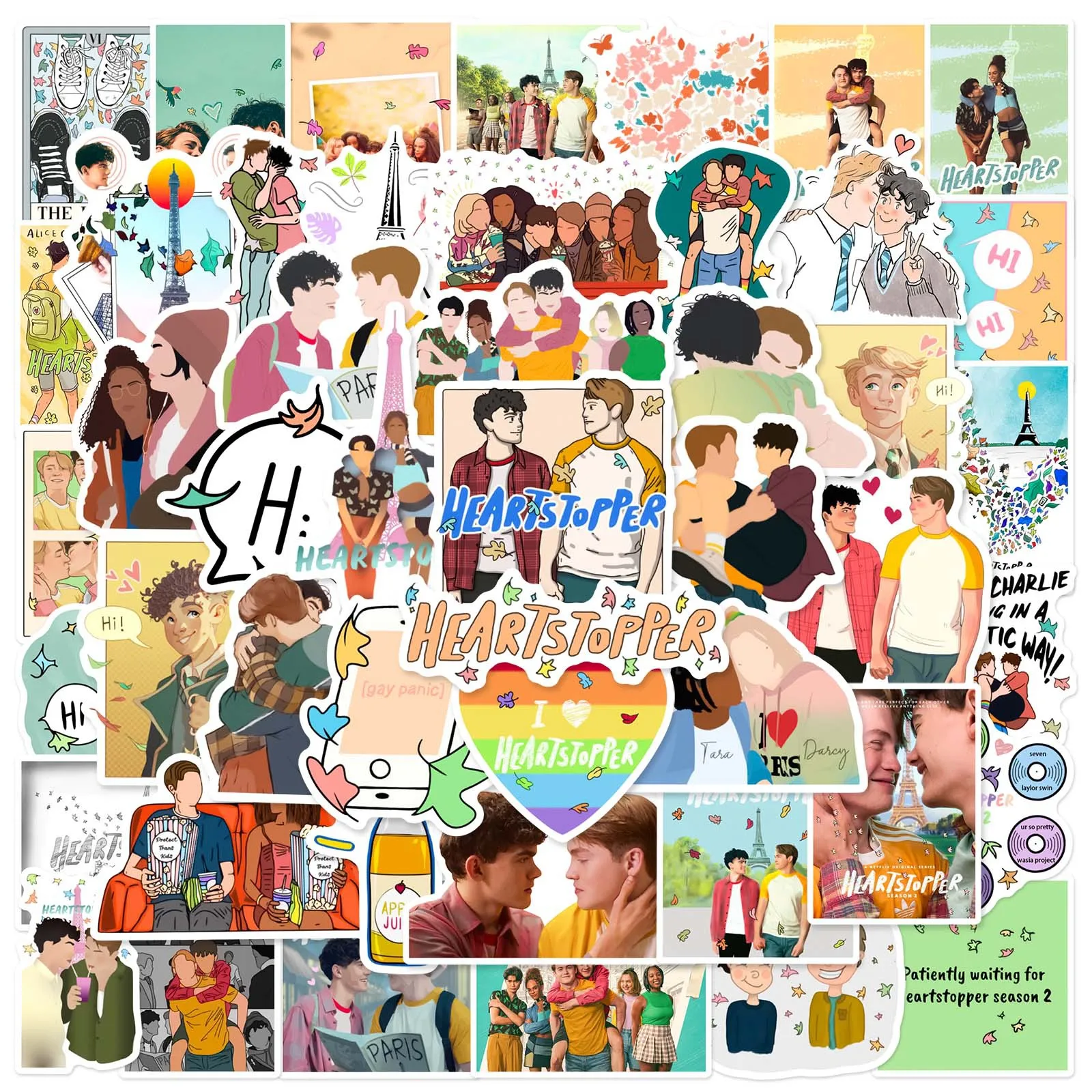 

10/30/50pcs TV Show Heartstopper Stickers Decals DIY Luggage Diary Laptop Scrapbook Notebook Car Bike Cartoon Sticker Decoration