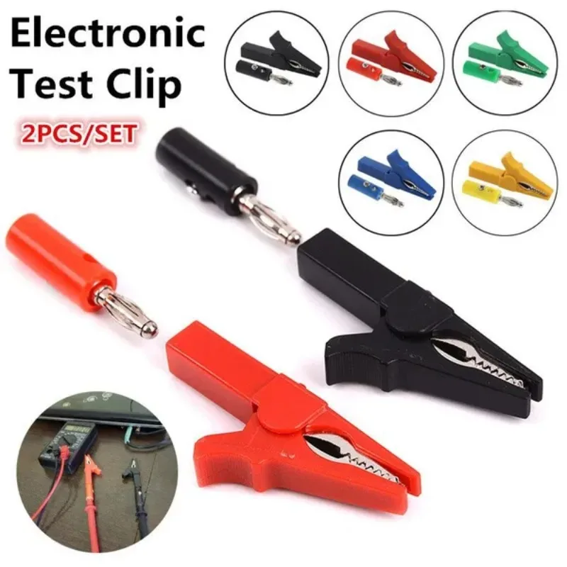 55mm Jack-in Type Insulate Cable Test Clip Clamp Electronic Test Probes
