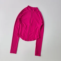 Women's Slim Fit Quick Dry Sports Jacket - Lightweight Yoga & Running Top - M (Rose red)