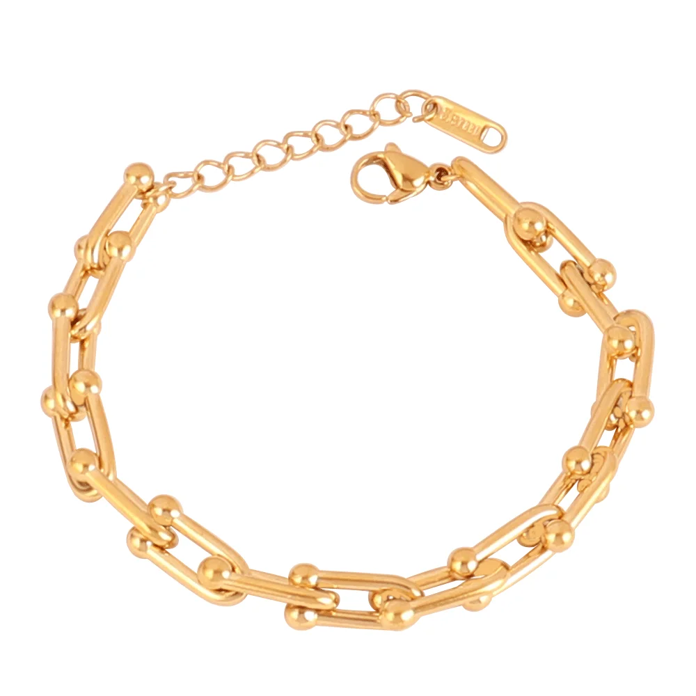 316L Stainless Steel Bracelet For Women Men Goth U Shape Chunky Thick Chain Bracelets Women Jewelry Bracelet