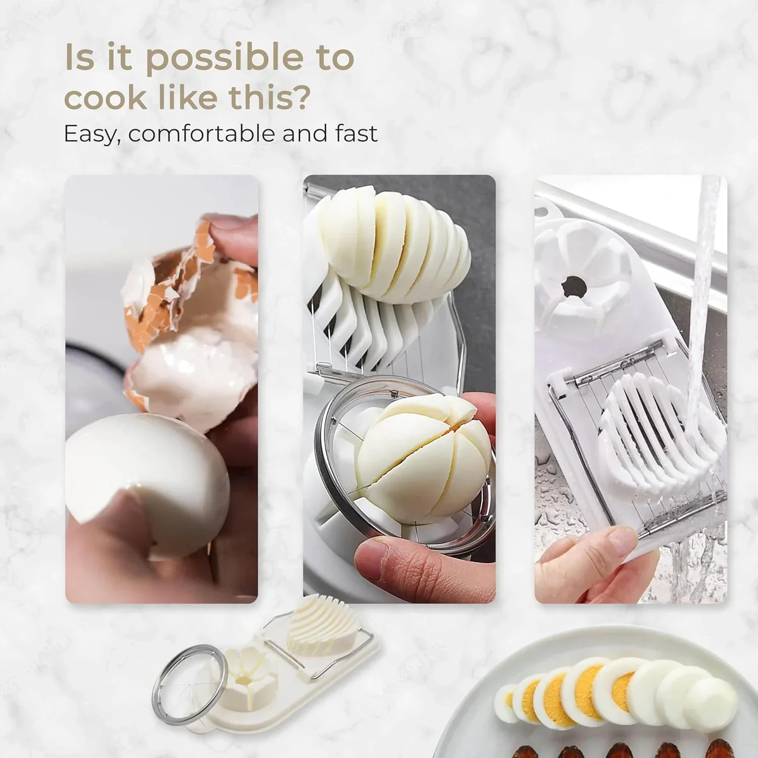 Multifunctional Egg Slicers Stainless Steel Slicer Fancy Splitter Egg Cutting Tool Home Two In One Egg Cutter Kitchen Gadgets