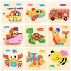 Baby Wooden Toys 3D Puzzle Cartoon Animal Intelligence Jigsaw Puzzle Shape Matching Montessori Toys for Boy Girl Gifts 3