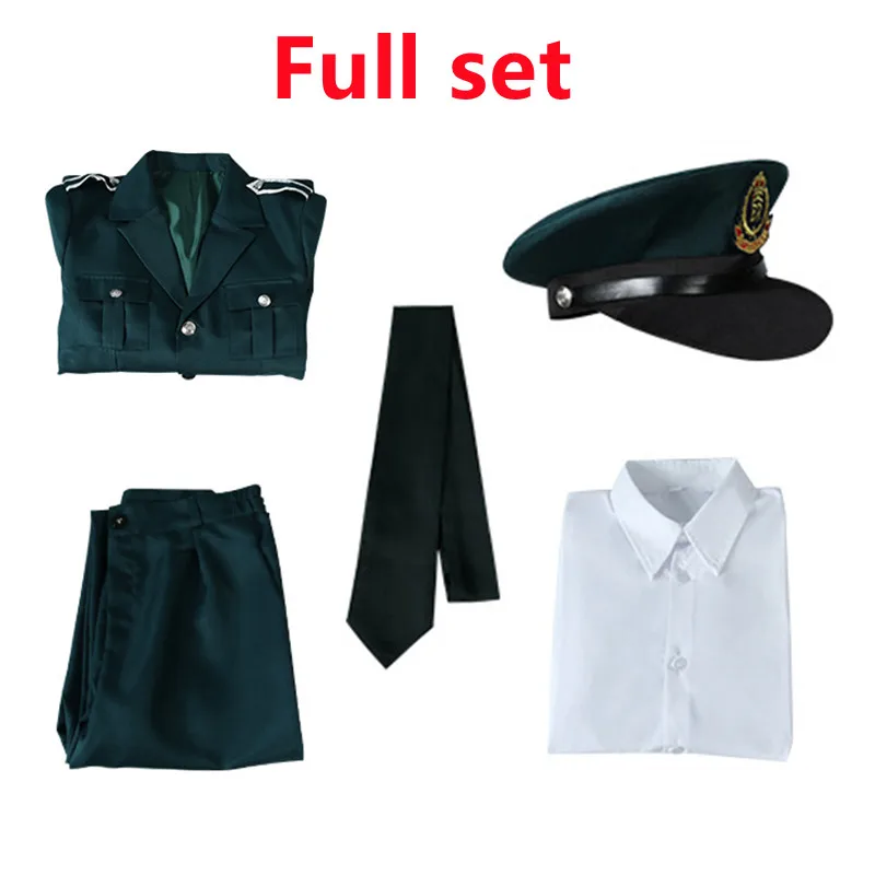 Anime Spy X Family Yuri Briar Cosplay Costume Green Suit Pants Hat Full Set Military Uniform Halloween Carnival Clot