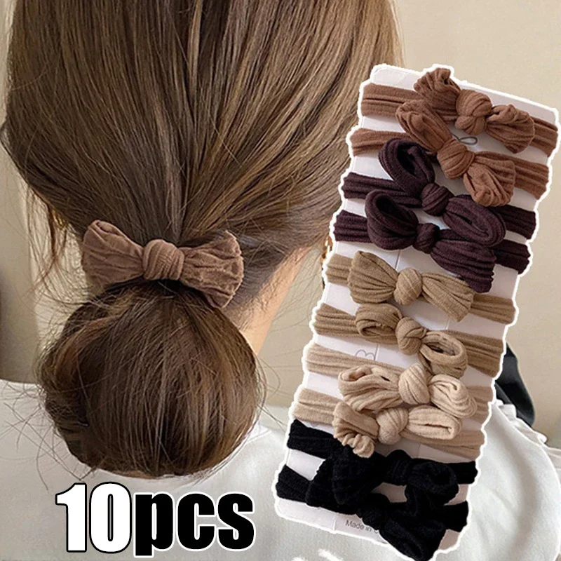 

1/10Pcs Korean Strong Women Bow Scrunchies Girls Elastic Hair Rubber Bands Ponytail Hair Holders Gum Tie Hair Accessories