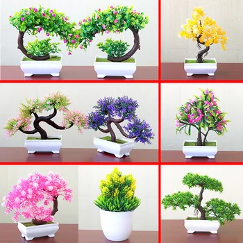 Beautiful Colorful Bonsai Tree Artificial Plant Flower Home Decor Pot Plant Fake Flower Potted Ornament For Home Room Garden Decoration 1