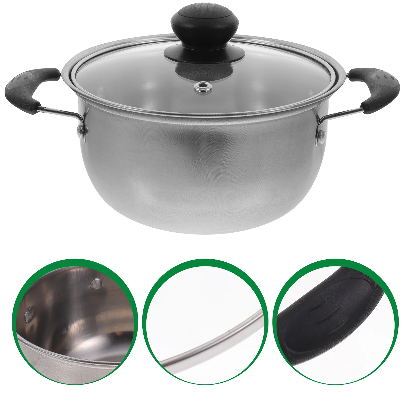 

Pot Soup Cooking Stainless Steel Stock Lid Pan Pasta Kitchen Milk Cookware Saucepan Noodle Stew Noodles Stockpot Boiling Hot