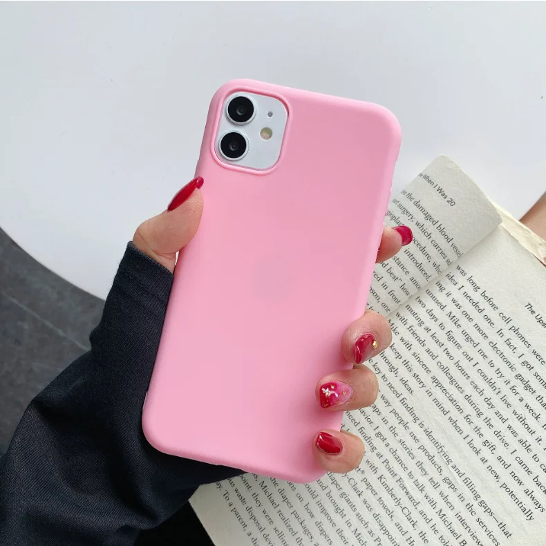 Sleek Matte Candy-Colored Phone Case - Fashionable Couples Cover