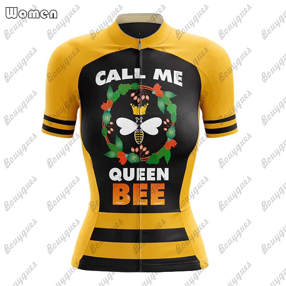 Bees Summer Premium Cycling Jersey Set Breathable Team Racing Sport Bicycle Jersey Women Cycling Clothing Short Bike