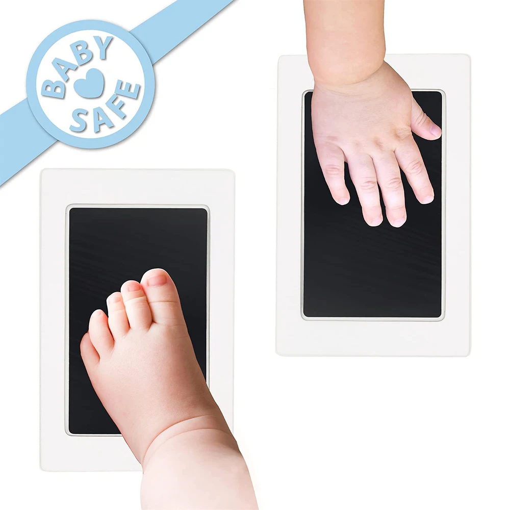 Newborn Baby DIY Hand And Footprint Kit Ink Pads Photo Frame Handprint Toddlers Souvenir Accessories Safe Clean Baby Shower Gift