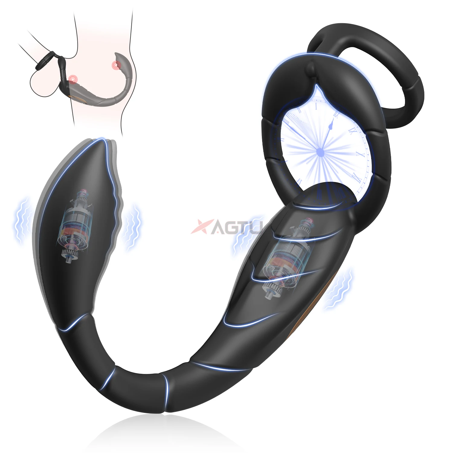 Male Sex Toys Rotating Anal Vibrator Prostate Massager Dual Penis Ring Cock Rings Anal Butt Plug Vibrators Anal Toys for Men 18+