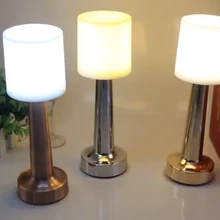 

Bar Table Lamp Touch Dimmable USB Chargable LED Lighting Fixture for Cafe Restaurant Hotel Bedroom Desk Lamp Bed Night Lights