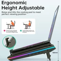 Laptop Cooling Pad Gaming Laptop Cooler Fan with Powerful Turbofan Fast Cooling Laptop 15.6-21in Adjustable Speed Touch Control - Image 4