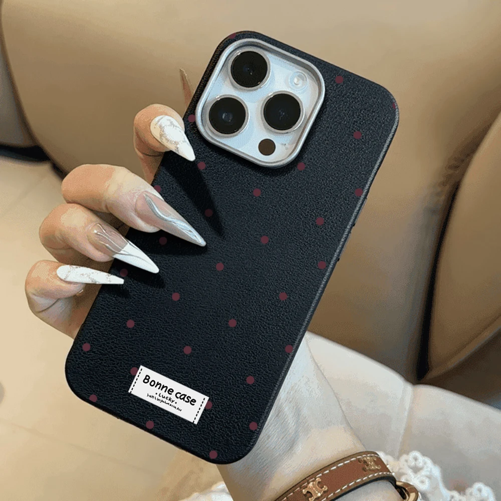 Creative Unique Polka Dot Leather Texture Phone Case