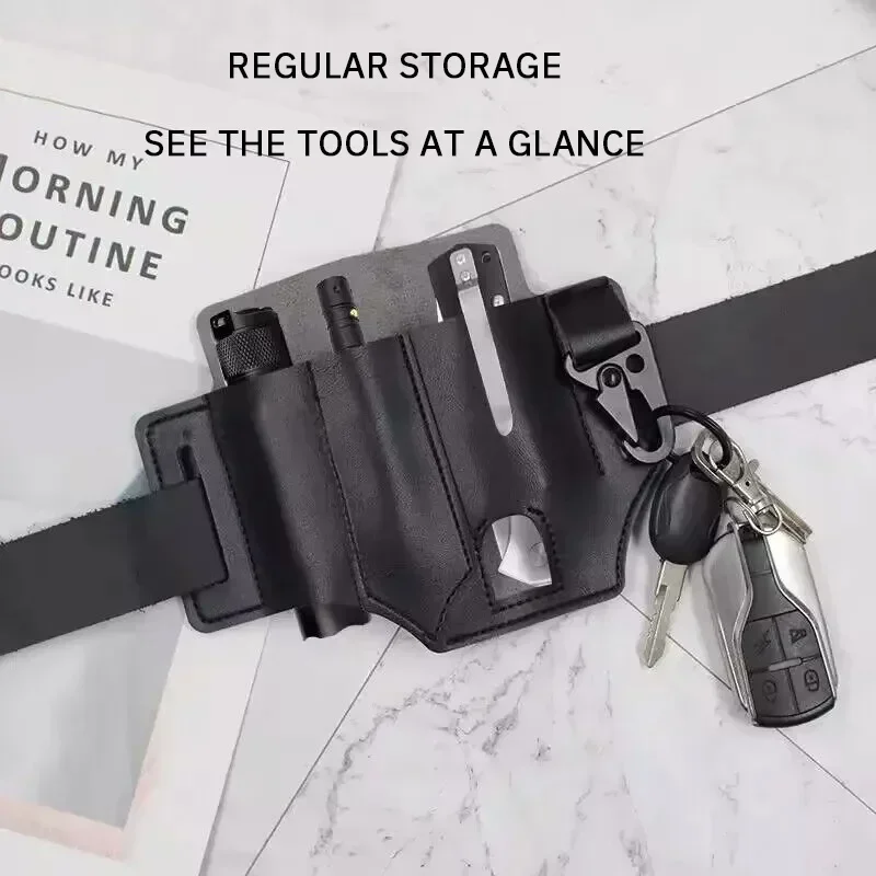 EDC Tactical Tool Holster Retro Outdoor Tool Belt Bag Sports Belt Bag Knife Holster Flashlight Holster 5