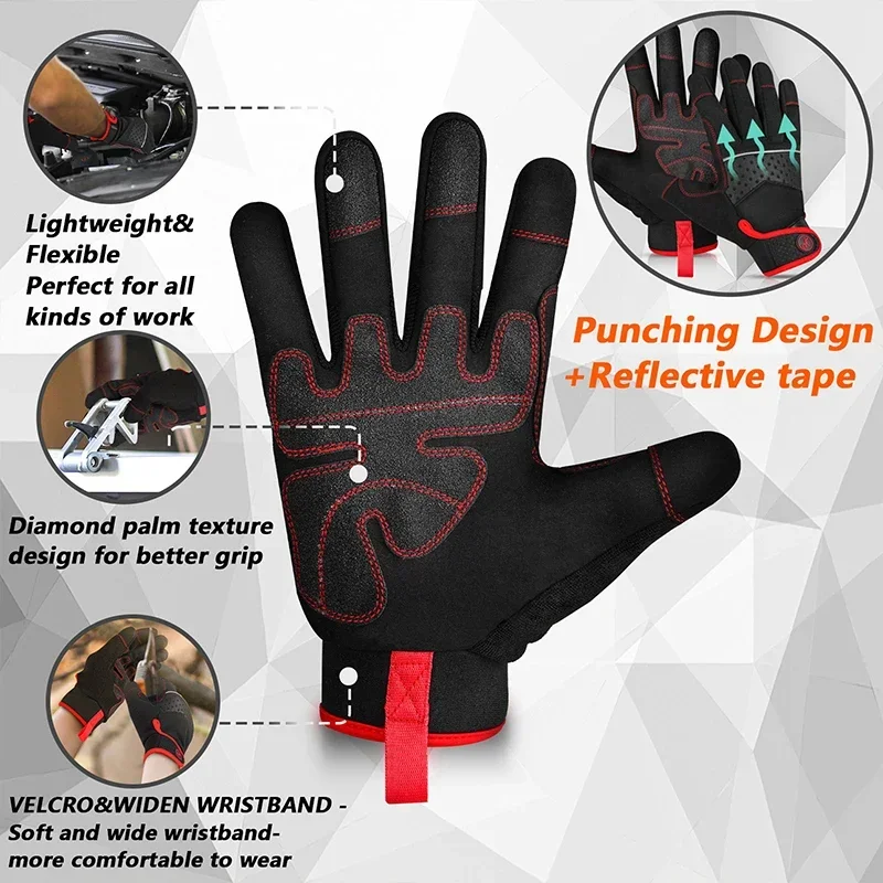Full Finger Breathable Work Gloves Fishing Gloves Anti-Slip Anti-Uv Unisex Outdoor Driving Protective Hands Durability