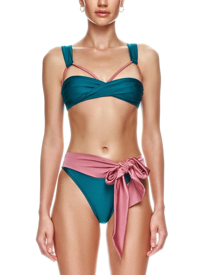 

Женское бикини контрастных цветов, модное роскошное пикантное бикини из двух частей, новинка летнего пляжного курорта, купальник и накидка