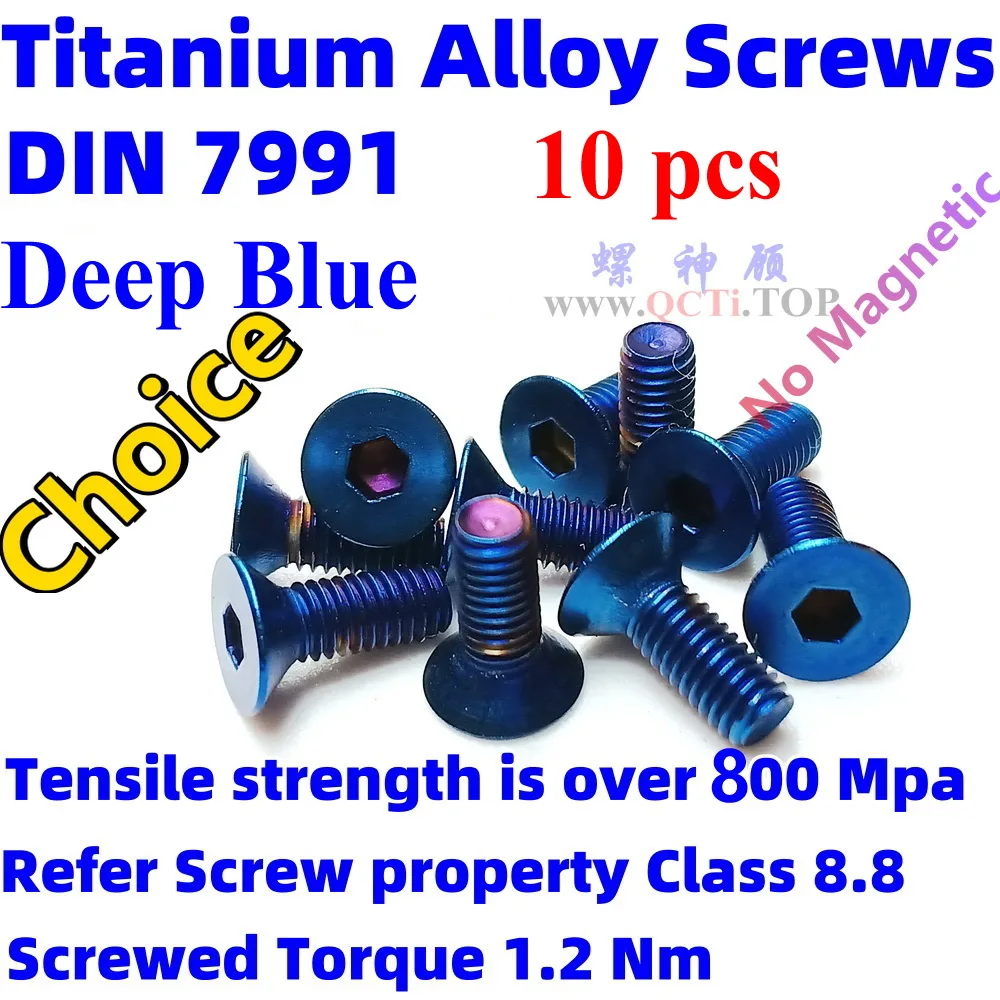 ACER Racing M3x16 Titanium Flat Head Screws – 4pcs – 6AL4V Aerospace Grade