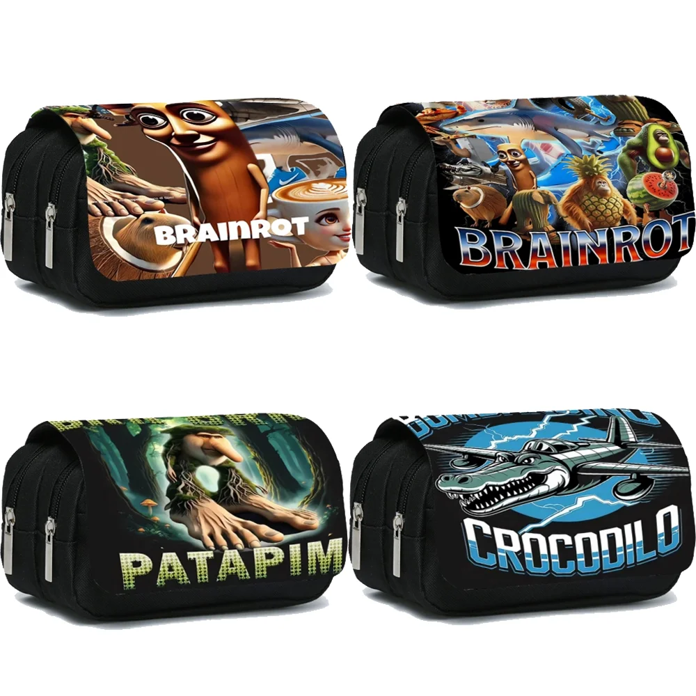 أكياس قلم رصاص Brainrot الإيطالية جميع أنماط للأطفال حقيبة أقلام رصاص هوك جميع أنواع مقلمة نايلون للأطفال مجموعة أدوات مكتبية للوازم المدرسية