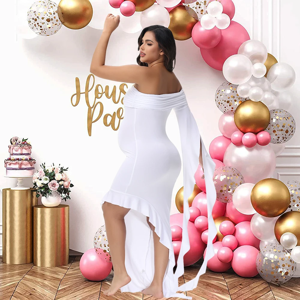 Payton One-Shoulder Wavy Sleeve Maternity Dress 6