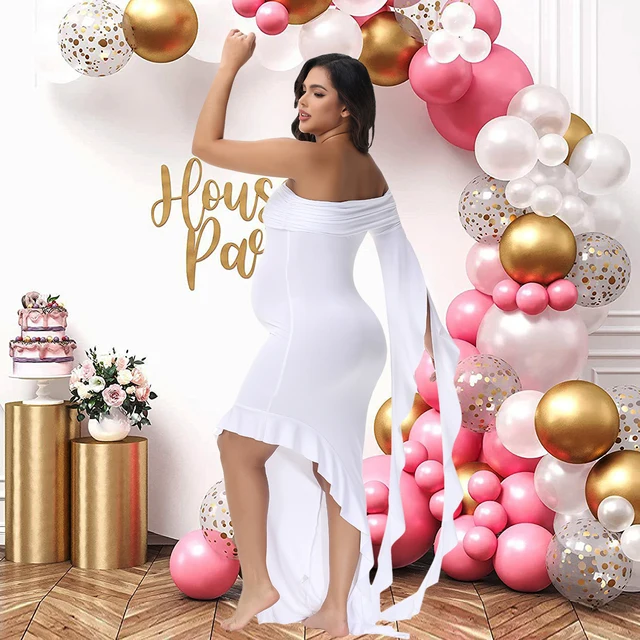 Payton One-Shoulder Wavy Sleeve Maternity Dress 6