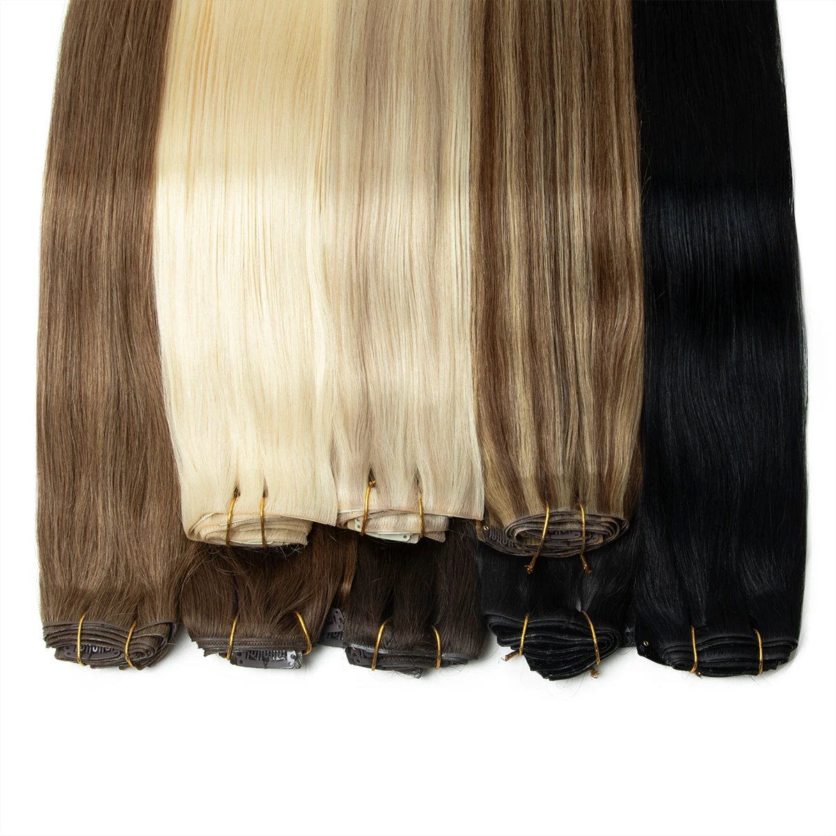 Invisible Clip In Hair Extension Human Hair Machine Remy Injected PU Seamless Clip On 7 Pcs/Set 100-120g Invisible Ins