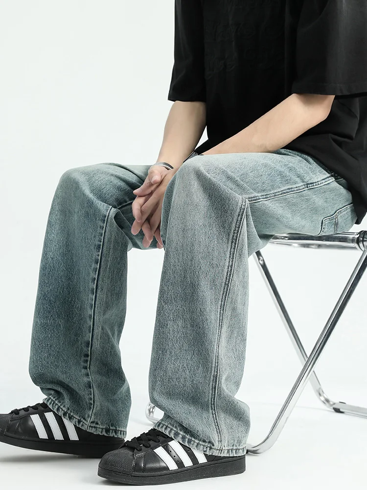 90% Cotton Jeans Men's 2024 New Fashion Retro High Street Pants Loose Casual Soft Male Brand Clothing Denim Trousers 5