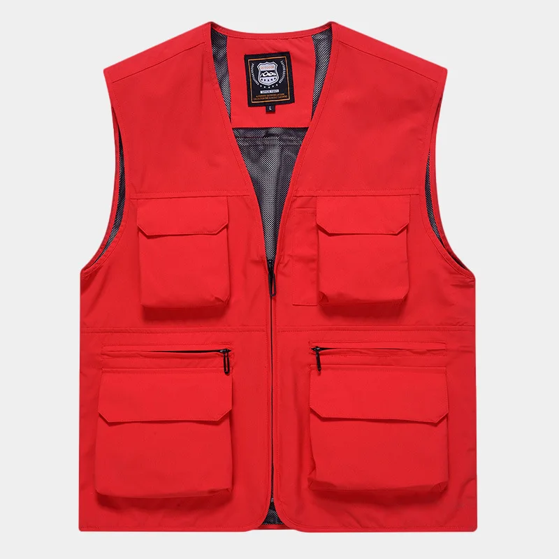 Men Sleeveless Vest Jacket Casual Breathable Multipockets 8colors Waistcoat Outdoor Functional Fishing Hiking Hunting Coletes