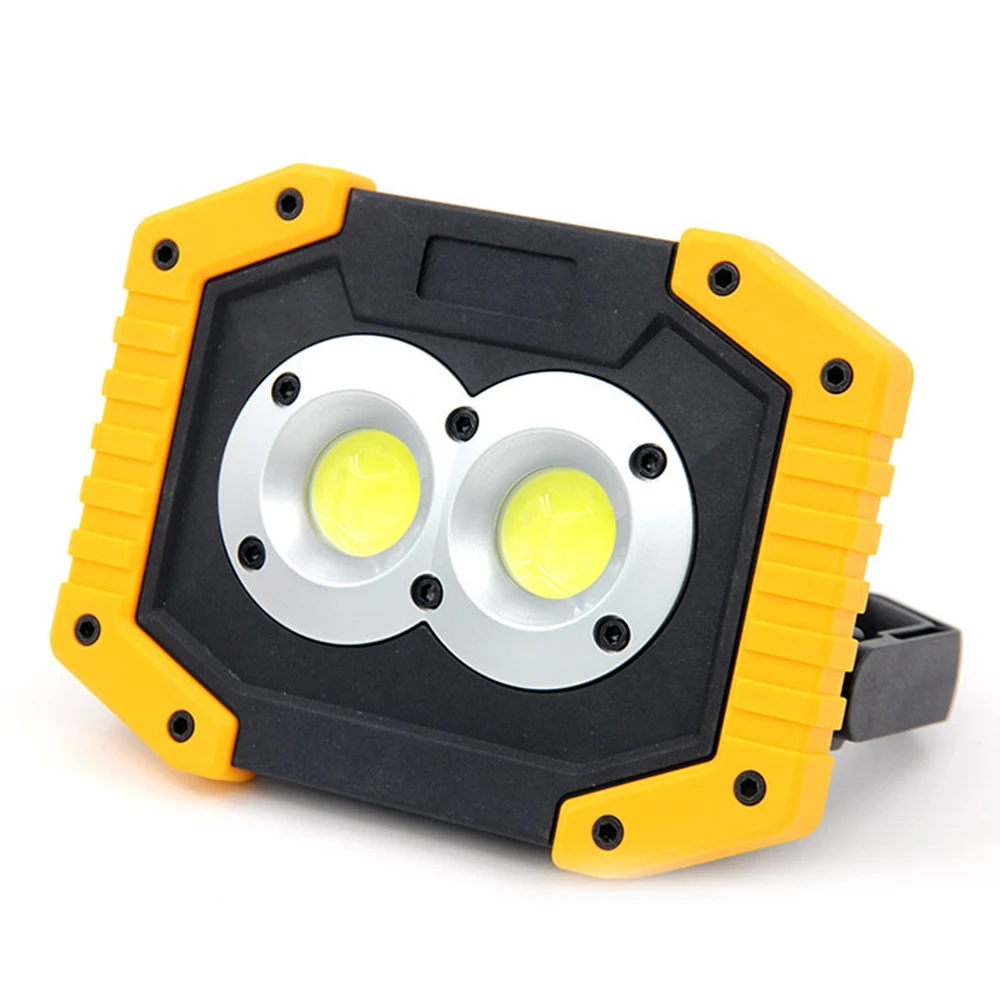 휴대용 COB LED 투광 조명, 충전식 투광 조명, 야외 램프 손전등, 구매 옵션 18650 배터리, 20W