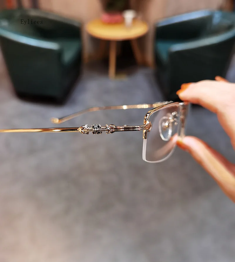 Luxury Square Frame Myopia Glasses Office Women Men Anti-blue Light Near Sight Eyeglasses Unisex Goggles Diopters 0 To -5.0 5