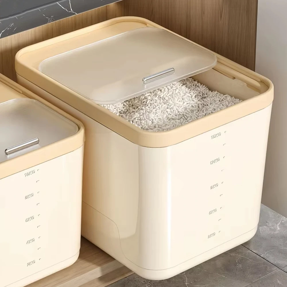 5/10/15KG Rice Storage Box Home with Lid Insect Proof Moisture Proof Rice Box Sealed Jar Kitchen Container Storing Dry Grain 1