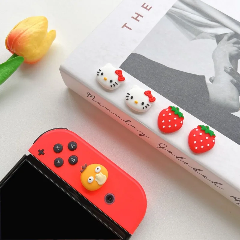 Sanrio 헬로 키티 실리콘 엄지 그립 캡 스위치 라이트 조이스틱 캡 Nintendo Switch NS OLED 엄지 스틱 그립 액세서리