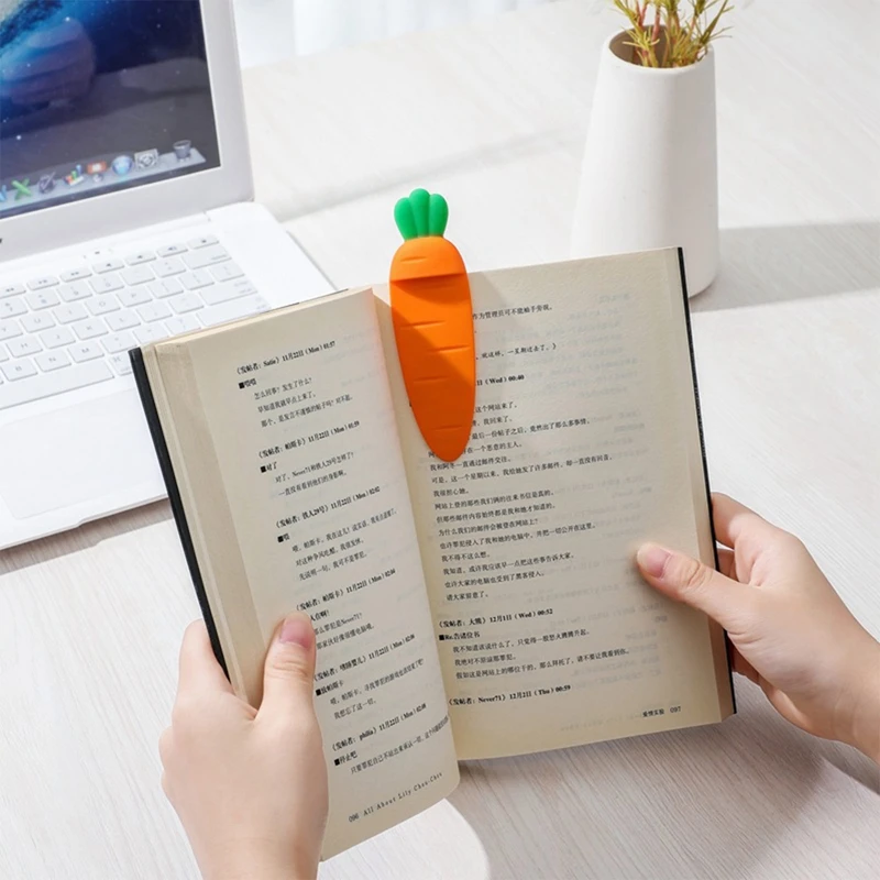 Carrot Bookmark carrot bookmark Cute Kawaii Cartoon 3D Stereo For Kids DIY Decoration Gift School Supplies Office Stationery