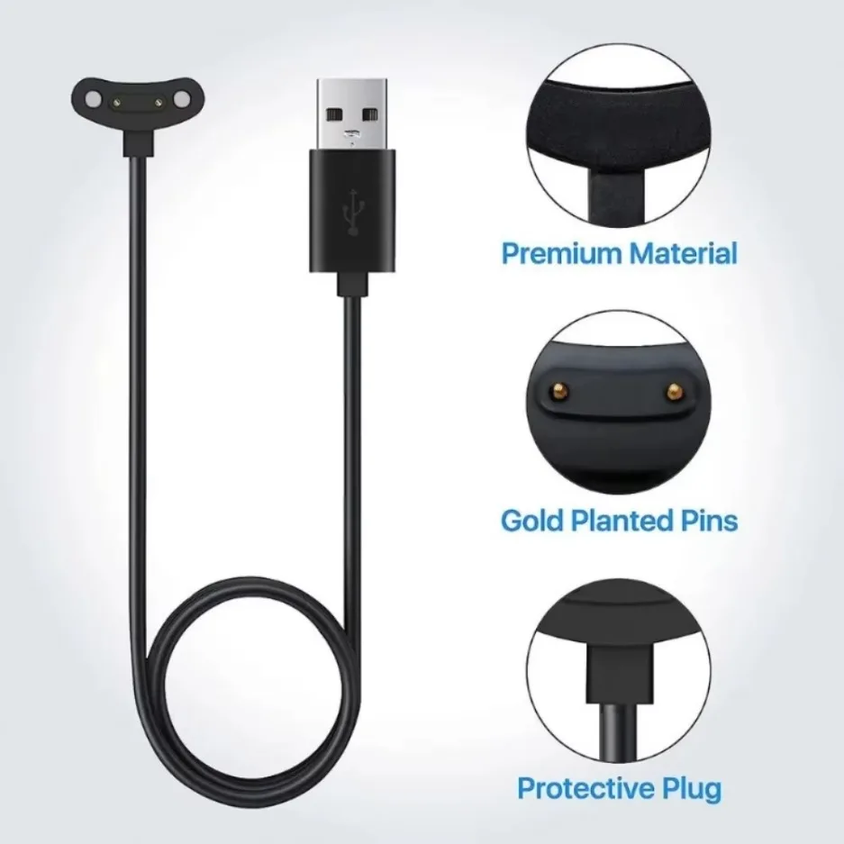 Cavo Di Ricarica USB Per Ticwatch Pro 3 / Pro3 – Lunghezza 1m, Nero, Con Protezione Multipla - 2