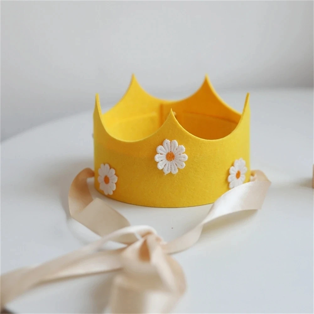 Kids Daisy Birthday Party Crown Flower Hat Baby Shower Theme Headwear