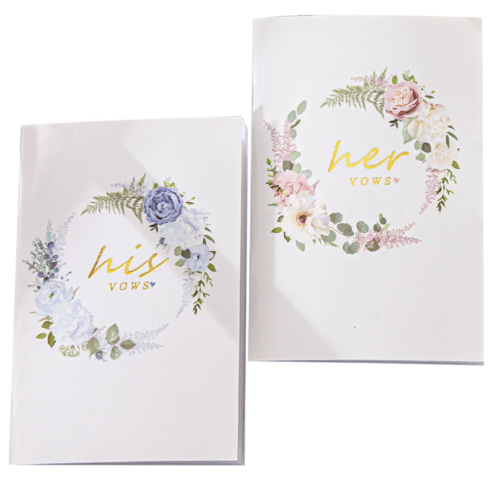 2pcs Wedding Vow Paper Books Wedding Party Vows Cards Bridal Shower Gifts