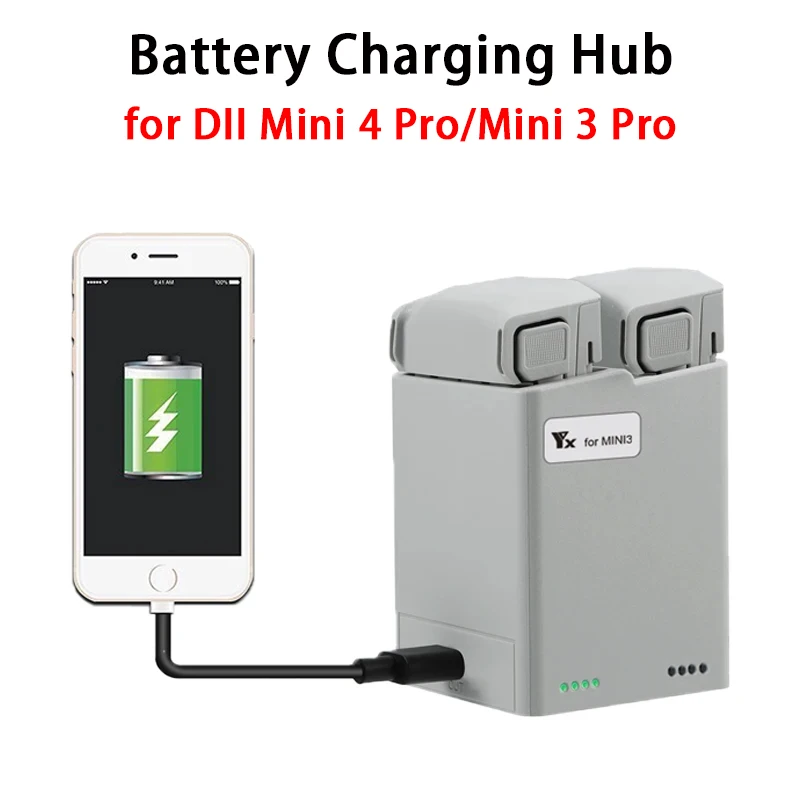 Charger Hub for DJI Mini 4 pro/Mini 3 Pro/Mini 2/4K Drone Battery Charging Butler Two-way Charging 2 Batteries Drone Accessories
