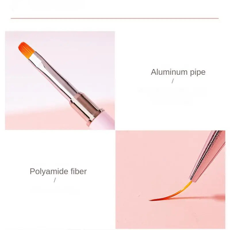 Dual-ended Nail Brush French Stripe Brushes Manicure Liner Brush 3D Tips Ultra-thin Line Drawing Pen UV Gel Painting Brushes 4