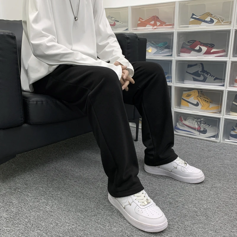 Pants Men Draw String Wide Leg Winter Loose Baggy Joggers All-match High Street Leisure Pockets Gothic Harajuku Trendy Clothing
